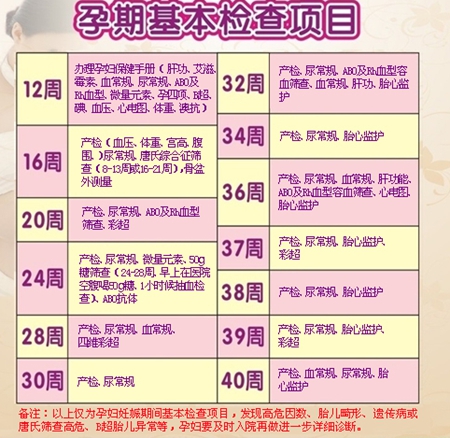 整個(gè)孕期大概要做多少次產(chǎn)檢